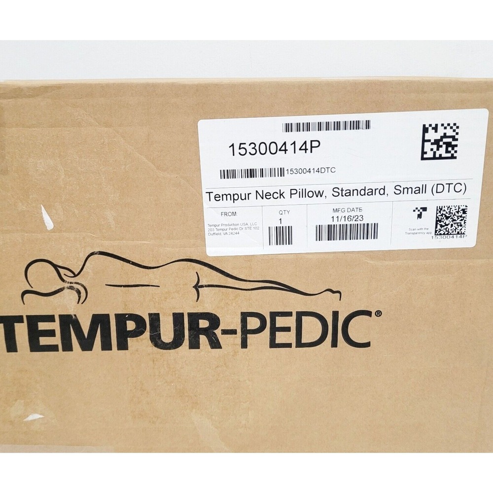 Tempur-Pedic TEMPUR-Ergo Neck Pillow Small Profile White 20" x 12.5" x 3.5"